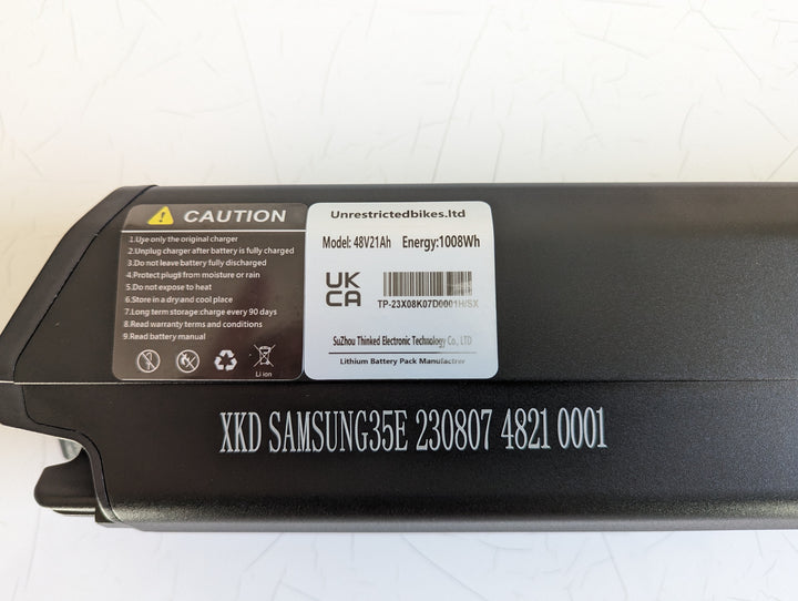 48v21Ah/ 1008Wh Samsung battery ebike